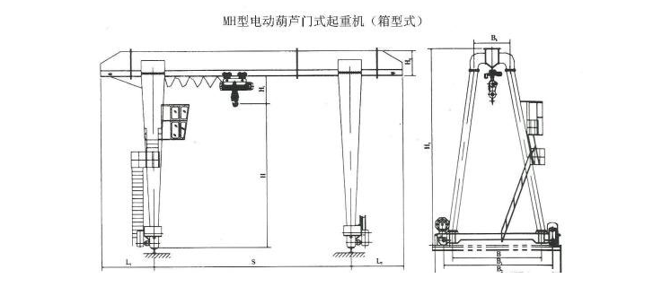 20吨MH型包厢式单梁门式樱桃视频色版机结构图 20吨MH型包厢式单梁门式樱桃视频色版机结构图